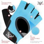BEAST RAGE Workout Gloves for Men and Women, Fingerless Weight Lifting Gloves with Palm Protection Padding, Breathable and Lightweight Gym Gloves for Weightlifting, Cycling Pull Up (Aqua, M)