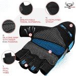 BEAST RAGE Workout Gloves for Men and Women, Fingerless Weight Lifting Gloves with Palm Protection Padding, Breathable and Lightweight Gym Gloves for Weightlifting, Cycling Pull Up (Aqua, M)