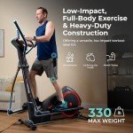 Sunny Health & Fitness Smart Heavy-Duty Elliptical Exercise Machine, 330LB Load Full Body Cardio Cross Trainer for Senior, Home Training Equipment + Arm/Leg Exerciser, Free SunnyFit App Bluetooth Link