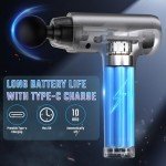 Massage Gun, Muscle Massage Gun Deep Tissue Back Massager for Pain Relief, 20 Speeds Handheld Electric Massager Tool with Silent Brushless Motor, Suitable for Gym Office Home Travel (Silver Grey)