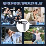 Massage Gun, Muscle Massage Gun Deep Tissue Back Massager for Pain Relief, 20 Speeds Handheld Electric Massager Tool with Silent Brushless Motor, Suitable for Gym Office Home Travel (Silver Grey)