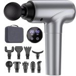 Massage Gun, Muscle Massage Gun Deep Tissue Back Massager for Pain Relief, 20 Speeds Handheld Electric Massager Tool with Silent Brushless Motor, Suitable for Gym Office Home Travel (Silver Grey)