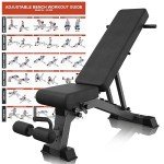 KURONO 90° Adjustable Weight Bench, 1000LB Heavy Capacity Workout Bench Press for Home Gym, Foldable Incline Bench with Dragon Flag Handle 2024 New Version