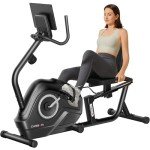 CURSOR FITNESS Recumbent Exercise Bike, Stationary Bikes for Home with Adjustable Seat, 16-Level Magnetic Resistance Recumbent Exercise Bike for Seniors