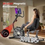 CURSOR FITNESS Recumbent Exercise Bike, Stationary Bikes for Home with Adjustable Seat, 16-Level Magnetic Resistance Recumbent Exercise Bike for Seniors