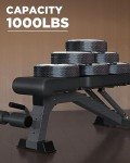 KURONO 90° Adjustable Weight Bench, 1000LB Heavy Capacity Workout Bench Press for Home Gym, Foldable Incline Bench with Dragon Flag Handle 2024 New Version