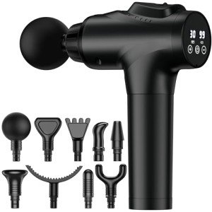 APHERMA Massage Gun, Muscle Massage Gun for Athletes Handheld Electric Deep Tissue Back Massager, Percussion Massage Device for Pain Relief with 30 Speed Levels 9 Heads