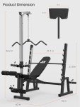 JX FITNESS Olympic Weight Bench with Preacher Curl Pad and Leg Developer, Workout Bench Press Multi-Function Weight Lifting Gym/Home Gym