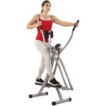 Sunny Health & Fitness Smart Air Walker Elliptical, Low-Impact 30-Inch Stride Home Glider Machine, Senior Cross Trainer for Indoor Cardio Exercise, Free SunnyFit App Bluetooth Connection- SF-E902SMART