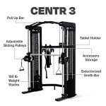 Centr 3 Home Gym Functional Trainer with Selectorized Smith Bar - Dual 165 lb Weight Stacks & Smooth-Glide Pulley System - Full Body Cable Machine with 7 Accessories for Strength Training