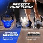 Yes4All 25 lb Kettlebell Weight Vinyl Coated Cast Iron for Dumbbell Weights Exercises, Gym, Fitness, Full Body Workout Equipment Push up, Grip and Strength Training, Blue