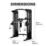 Centr 3 Home Gym Functional Trainer with Selectorized Smith Bar - Dual 165 lb Weight Stacks & Smooth-Glide Pulley System - Full Body Cable Machine with 7 Accessories for Strength Training