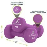ProsourceFit Neoprene Dumbbell Coated for Non-Slip Grip, 5 lb