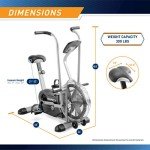 Marcy Exercise Upright Fan Bike for Cardio Training, Adjustable Recumbent Bike, Stationary Bikes For Home, Black AIR-1