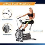 Marcy Exercise Upright Fan Bike for Cardio Training, Adjustable Recumbent Bike, Stationary Bikes For Home, Black AIR-1