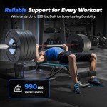 MERACH Adjustable Weight Bench, 990LBS Fast Folding Weight Benches for Home Gym, Workout Bench with Extended Head Support, Incline Decline Flat Utility Bench Press for Full Body