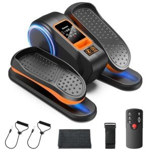 Gonex Under Desk Elliptical Exercise Machine for Seniors, Electric Ellipse Leg Exerciser with Remote, 16 Adjustable Speeds, Manual & 12 Auto Modes, Leg Exerciser While Sitting, Seated Pedal Exerciser