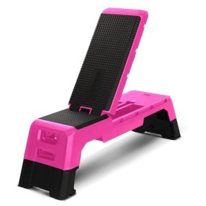 HolaHatha Adjustable Weight Bench for Home Gym Exercise & Workout, Foldable, Pink