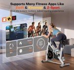 Exercise Bike, Adjustable Magnetic Resistance Stationary Bikes for Home with App Compatible, Quiet Indoor Cycling Bike with 350lbs Weight Capacity Comfortable Seat, Digital Monitor & Phone Mount