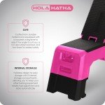 HolaHatha Adjustable Weight Bench for Home Gym Exercise & Workout, Foldable, Pink