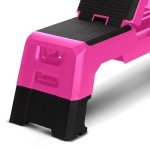 HolaHatha Adjustable Weight Bench for Home Gym Exercise & Workout, Foldable, Pink