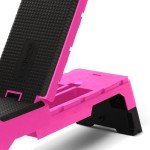 HolaHatha Adjustable Weight Bench for Home Gym Exercise & Workout, Foldable, Pink
