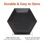 Amazon Basics Rubber Hex Dumbbell Hand Weight, 25 Pounds, Single, Black