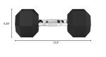 Amazon Basics Rubber Hex Dumbbell Hand Weight, 25 Pounds, Single, Black
