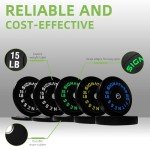 Fitvids Olympic Bumper Plates Set, 2" Weight Plates for Strength Training & Weightlifting, 260LB Set (10LB, 15LB, 25LB, 35LB, 45LB), Multiple Packages