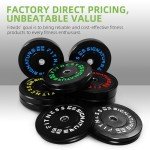 Fitvids Olympic Bumper Plates Set, 2" Weight Plates for Strength Training & Weightlifting, 260LB Set (10LB, 15LB, 25LB, 35LB, 45LB), Multiple Packages