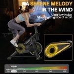 YAMO Exercise Bike, Indoor Cycling Bike Brake Pad/Magnetic Stationary Bike for Home, Adjustable Resistance Silent Belt Drive, Cycle Bike with Comfortable Seat Cushion & Upgraded LCD Monitor Yellow