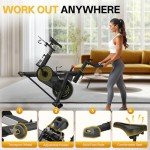 YAMO Exercise Bike, Indoor Cycling Bike Brake Pad/Magnetic Stationary Bike for Home, Adjustable Resistance Silent Belt Drive, Cycle Bike with Comfortable Seat Cushion & Upgraded LCD Monitor Yellow