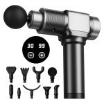 JQX Massage Gun, Deep Tissue Massager Gun for Pain Relief, Percussion Muscle Massage Gun for Athelets, Handheld Electric Back Massager with 30 Speed Levels & 9 Massage Heads