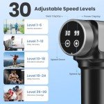 JQX Massage Gun, Deep Tissue Massager Gun for Pain Relief, Percussion Muscle Massage Gun for Athelets, Handheld Electric Back Massager with 30 Speed Levels & 9 Massage Heads