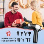 JQX Massage Gun, Deep Tissue Massager Gun for Pain Relief, Percussion Muscle Massage Gun for Athelets, Handheld Electric Back Massager with 30 Speed Levels & 9 Massage Heads