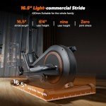 MERACH Elliptical Exercise Machine Trainer for Home with 16.5IN Stride, Hyper-Quiet Magnetic Driving System with 16 Resistance Levels, Multi-Function Display, Heart Rate Monitor Exercise Equipment