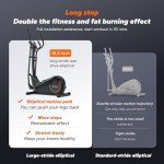 MERACH Elliptical Exercise Machine Trainer for Home with 16.5IN Stride, Hyper-Quiet Magnetic Driving System with 16 Resistance Levels, Multi-Function Display, Heart Rate Monitor Exercise Equipment