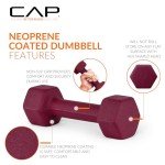 CAP Barbell Neoprene Dumbbell Weights, 5 lb Pair, Violet