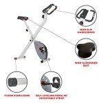 Sunny Health & Fitness Comfort XL Ultra Cushioned Seat Folding Exercise Bike with Device Holder, Gray - SF-B2989