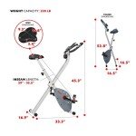 Sunny Health & Fitness Comfort XL Ultra Cushioned Seat Folding Exercise Bike with Device Holder, Gray - SF-B2989