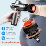 JOYSUWERUN Massage Gun with Heat, Mini Massage Gun - Portable Handheld Muscle Pain Relief and Recovery Tool with Storage Bag – Compact and Convenient for Travel and Home Use,