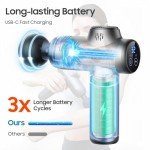 JOYSUWERUN Massage Gun with Heat, Mini Massage Gun - Portable Handheld Muscle Pain Relief and Recovery Tool with Storage Bag – Compact and Convenient for Travel and Home Use,