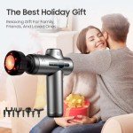 JOYSUWERUN Massage Gun with Heat, Mini Massage Gun - Portable Handheld Muscle Pain Relief and Recovery Tool with Storage Bag – Compact and Convenient for Travel and Home Use,