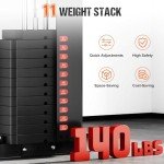 GOIMU Home Gym, M1 Workout Station with 140LBS Weight Stack, Multifunctional Home Gym Equipment with Pulley System for Full Body Strength Training