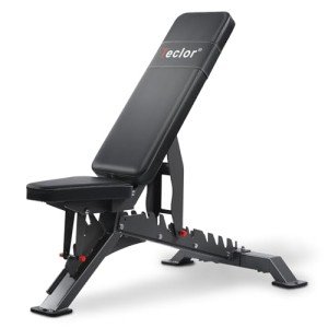 Teclor Adjustable Weight Bench with 1400LB Capacity for Home Gym,Heavy Duty Bench,Adjustable Foldable Decline Bench Press, Incline Flat Sit-Ups - Best Home Workout Equipment with Wheels