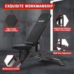Teclor Adjustable Weight Bench with 1400LB Capacity for Home Gym,Heavy Duty Bench,Adjustable Foldable Decline Bench Press, Incline Flat Sit-Ups - Best Home Workout Equipment with Wheels