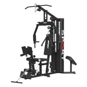 SPART Multifunctional Home Gym Station, Home Gym Exercise Equipment with 150LBS Weight Stack, Full Body Strength Training Workout Equipment for Leg Press, LAT Pull Down, Chest Press, PEC Fly, Black