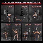 SPART Multifunctional Home Gym Station, Home Gym Exercise Equipment with 150LBS Weight Stack, Full Body Strength Training Workout Equipment for Leg Press, LAT Pull Down, Chest Press, PEC Fly, Black