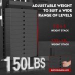 SPART Multifunctional Home Gym Station, Home Gym Exercise Equipment with 150LBS Weight Stack, Full Body Strength Training Workout Equipment for Leg Press, LAT Pull Down, Chest Press, PEC Fly, Black