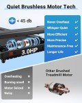 LICHICO Walking Pad Under Desk, 2 in 1 Portable Folding Treadmill, 3.0HP Brushless Motorized Electric Treadmill, Larger Running Area, Small Mini Running Machine for Home
